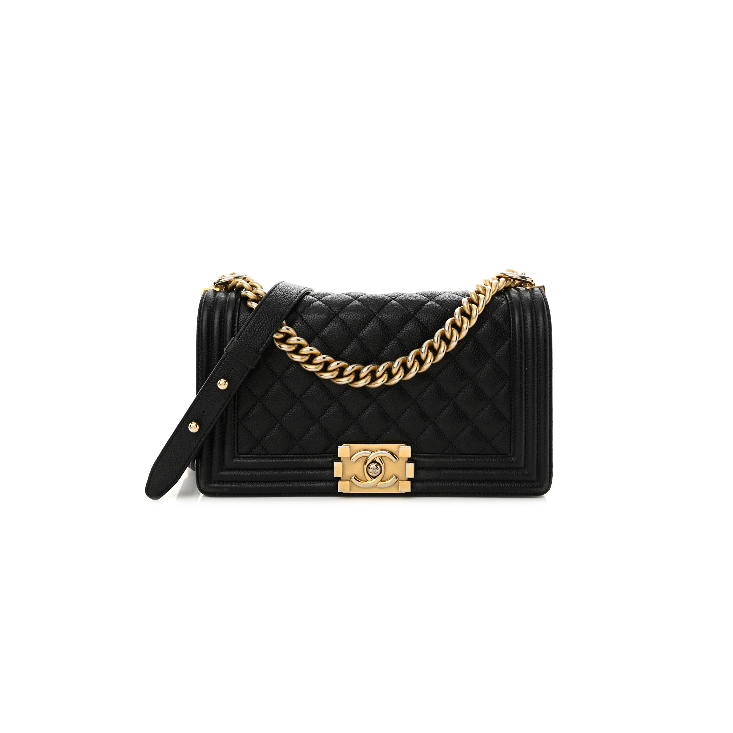 CHANEL MASTER CAVIAR QUILTED MEDIUM BOY FLAP A67086 (25*15*9cm)